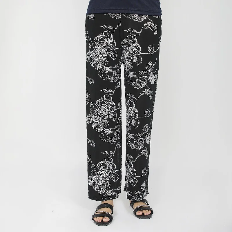 Women's Printed Trouser - Black