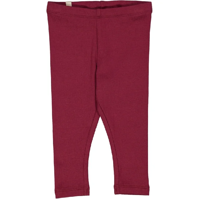 Rib Leggings - red plum