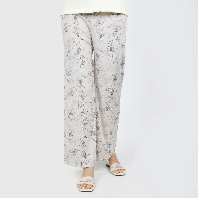 Women's Printed Trouser - Off White