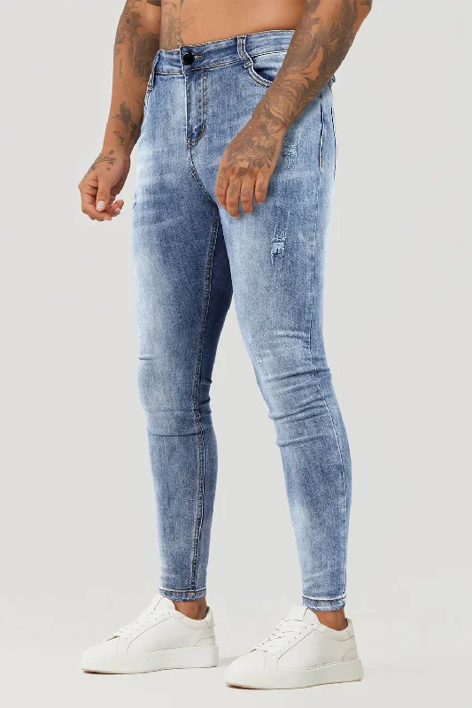 Men Stretch Skinny Jean - Wash Blue