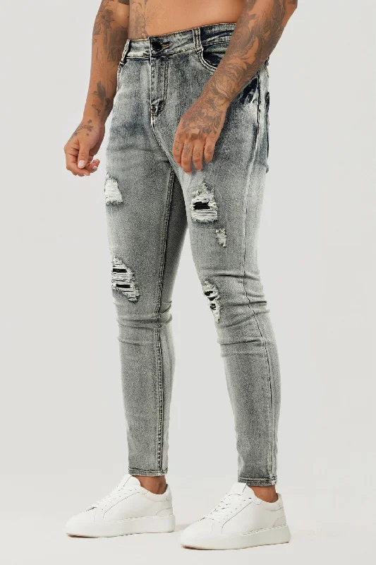 Men's Ripped Knee Skinny Jean - Light Blue