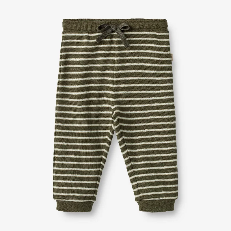 Soft Pants Leo | Baby - dark green stripe