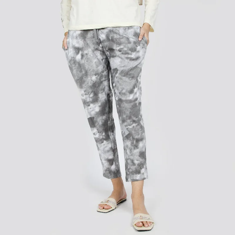 Women's Printed Trouser - Light Green