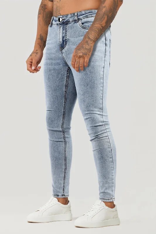 Men Light Blue Skinny Jeans