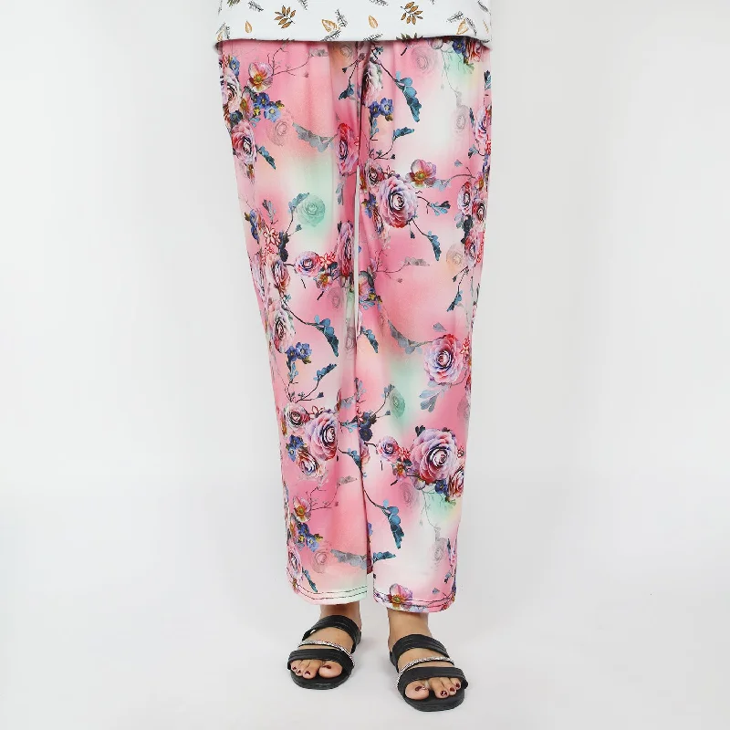 Women's Printed Trouser - Pink