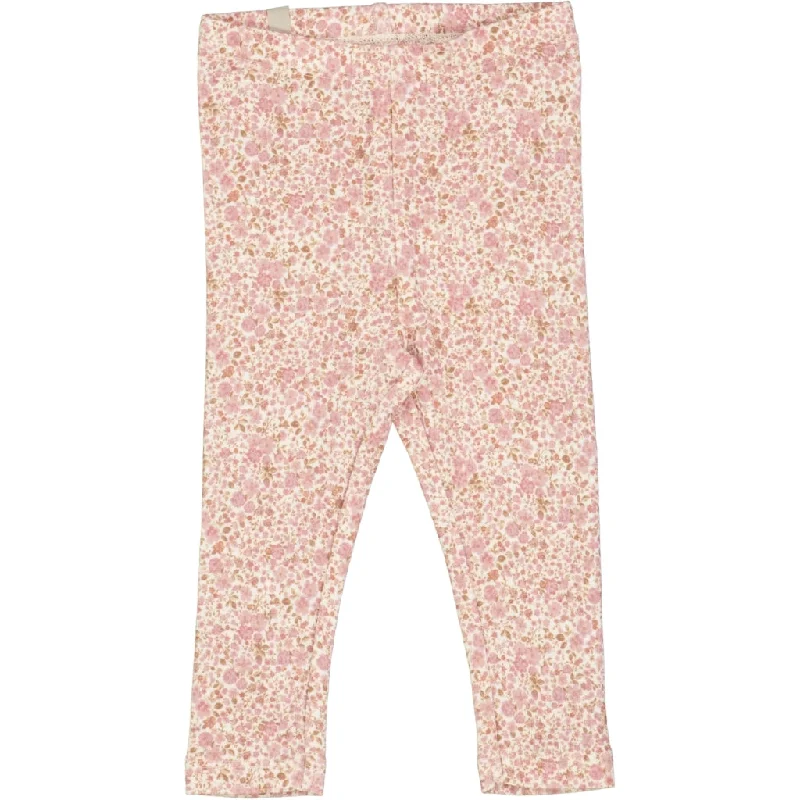 Wool Leggings - ivory flowers