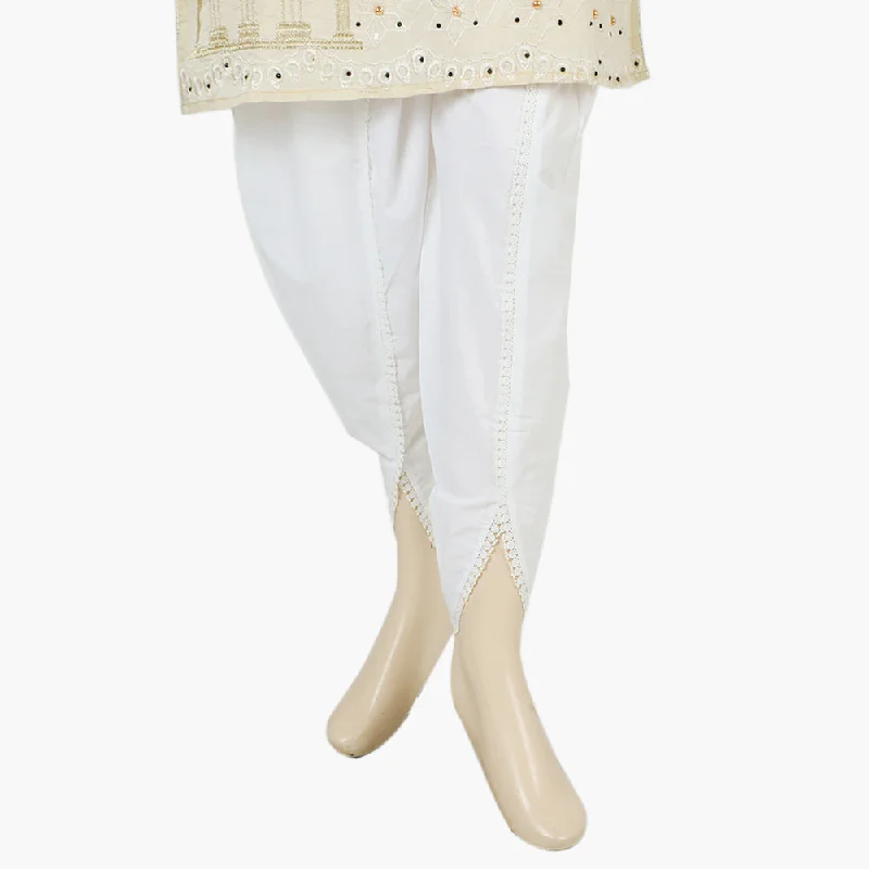 Women's Cotton Shalwar - White