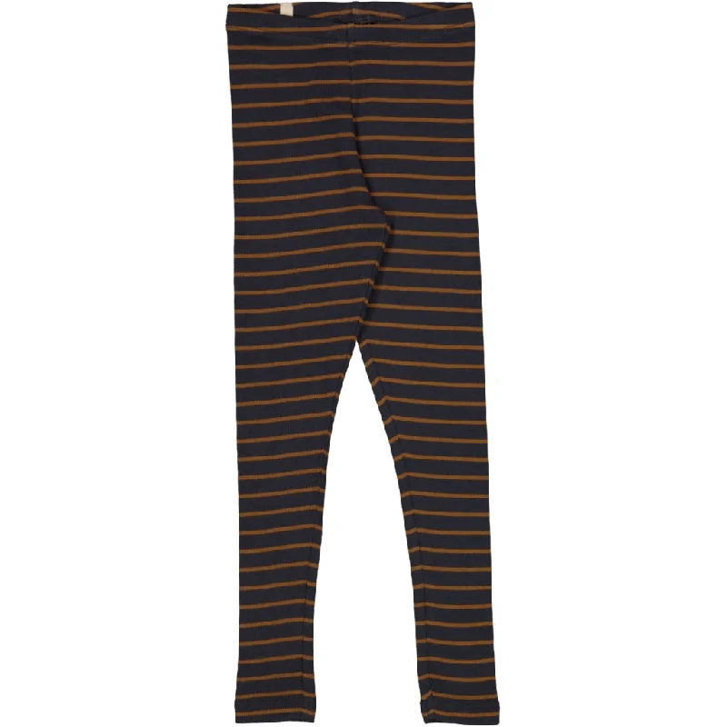 Rib Leggings - midnight blue stripe