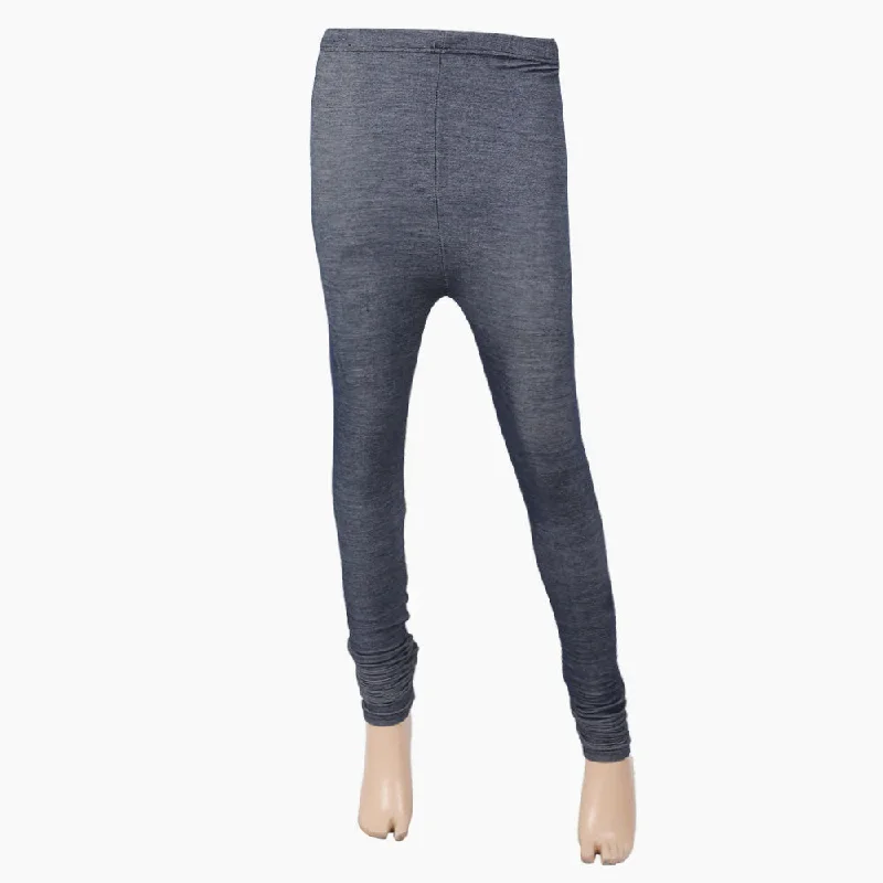 Women's  Denim Plain Tights - Blue