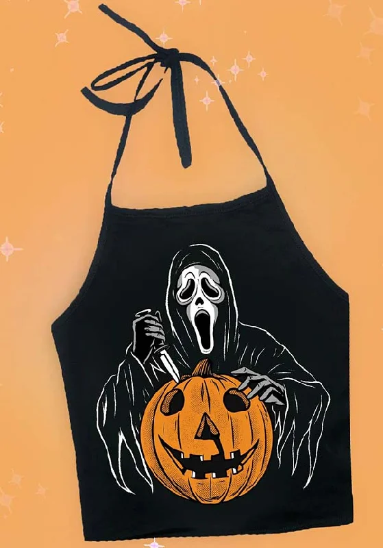 Ghostface Pumpkin | HALTER TOP