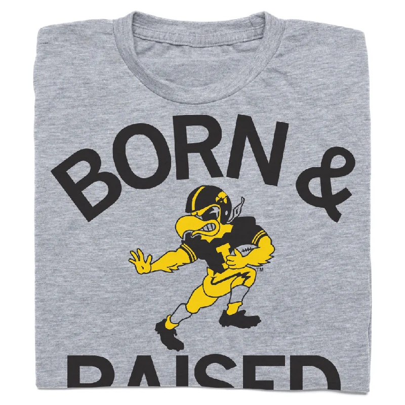 Hawkeyes Born & Raised Vintage Grey