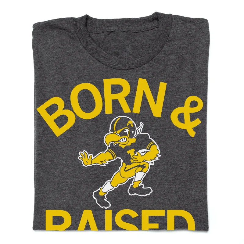 Hawkeyes Born & Raised Vintage Charcoal