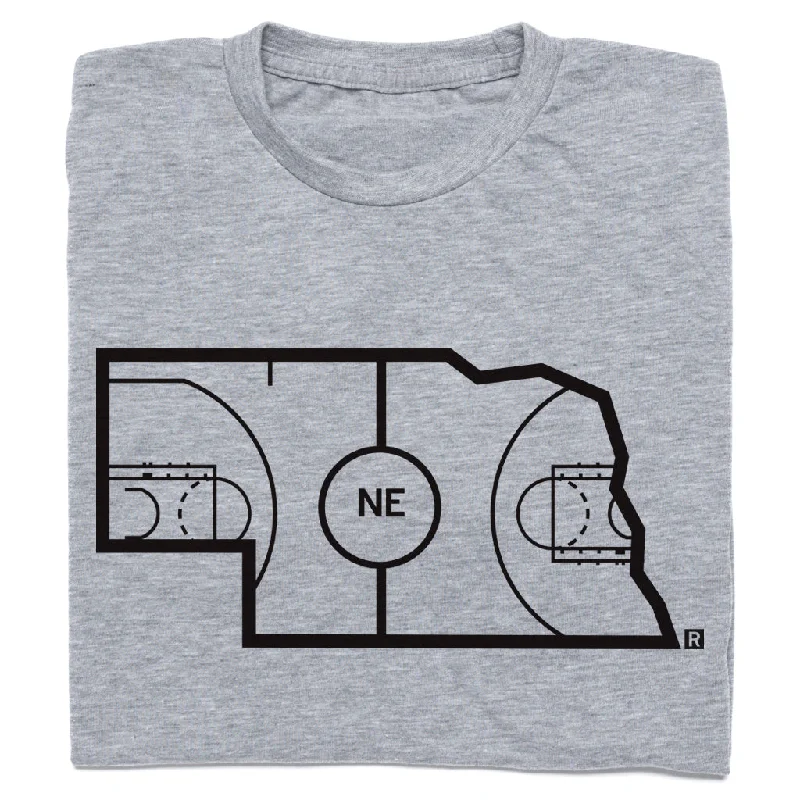 Nebraska Outline Basketball Grey