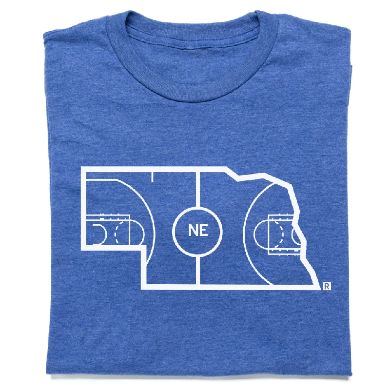 Nebraska Outline Basketball Blue