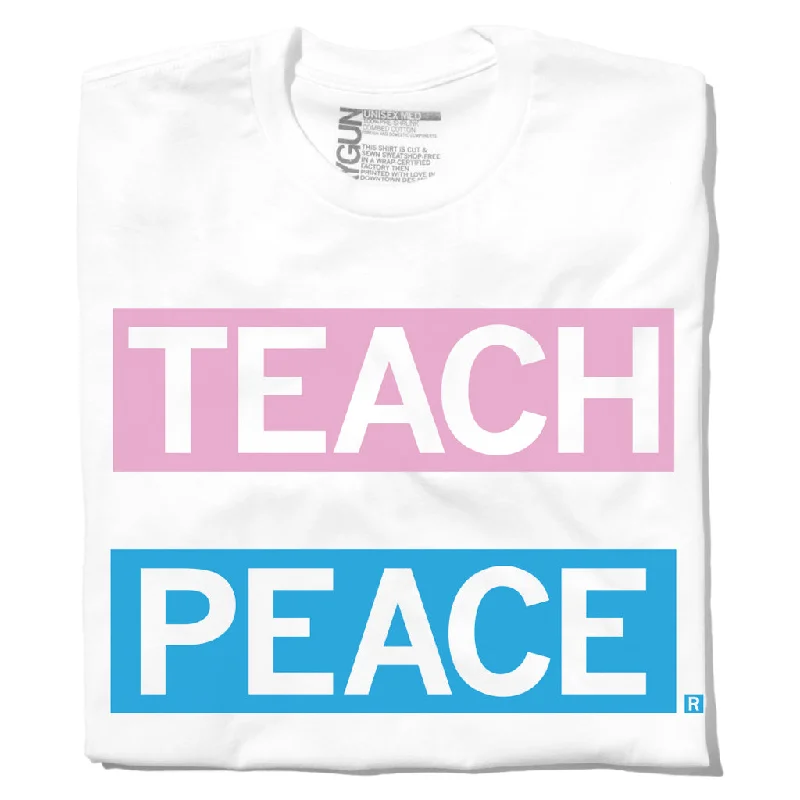 Teach Peace Trans Flag