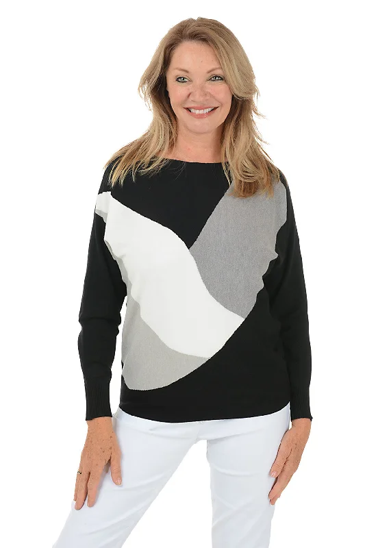 Wheat Angled Colorblock Dolman Sleeve Sweater