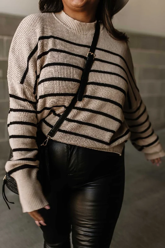 Aimee Striped Sweater - Sand