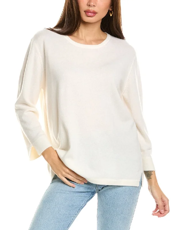 Forte Cashmere 3/4-Sleeve Crew Cashmere Sweater