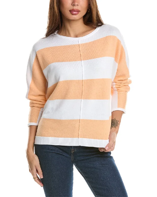 Forte Cashmere Bold Stripe Dolman Sweater