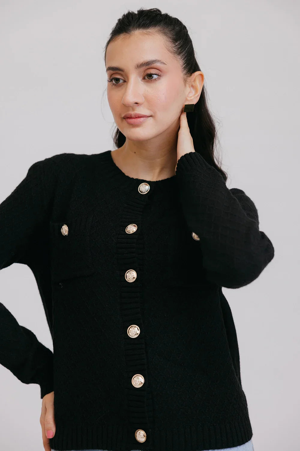 Full Sleeves Round Neck Cardigan Sweater