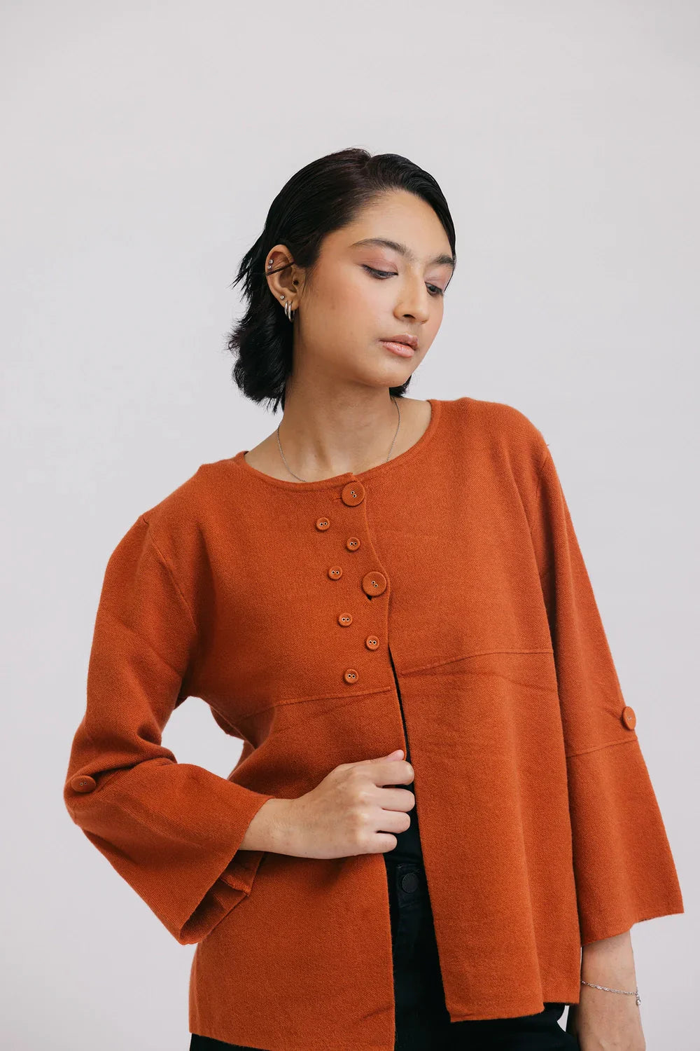 Full Sleeves Round Neck Cardigan Sweater