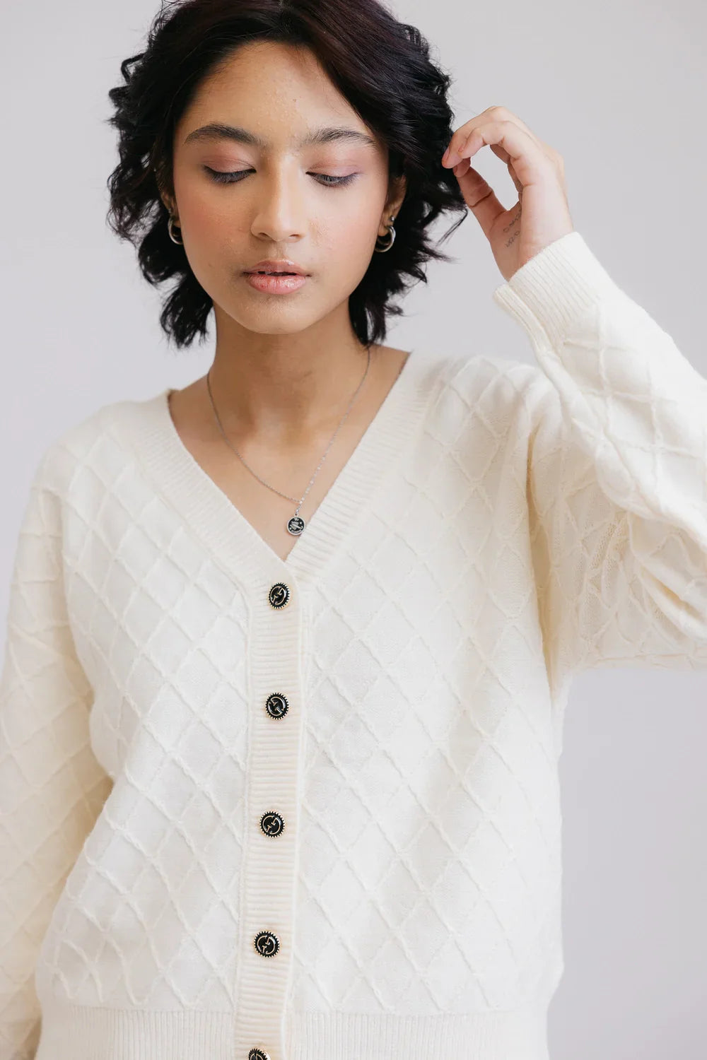 Full Sleeves V-Neck Cardigan Sweater