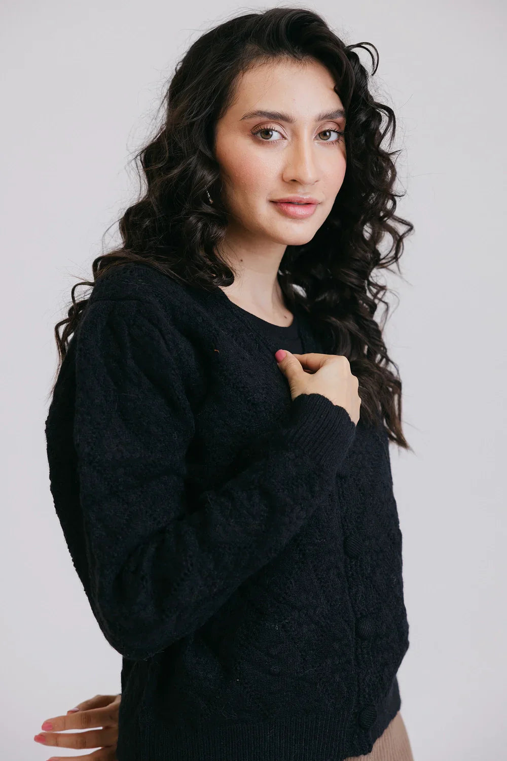 Full Sleeves V-Neck Cardigan Sweater