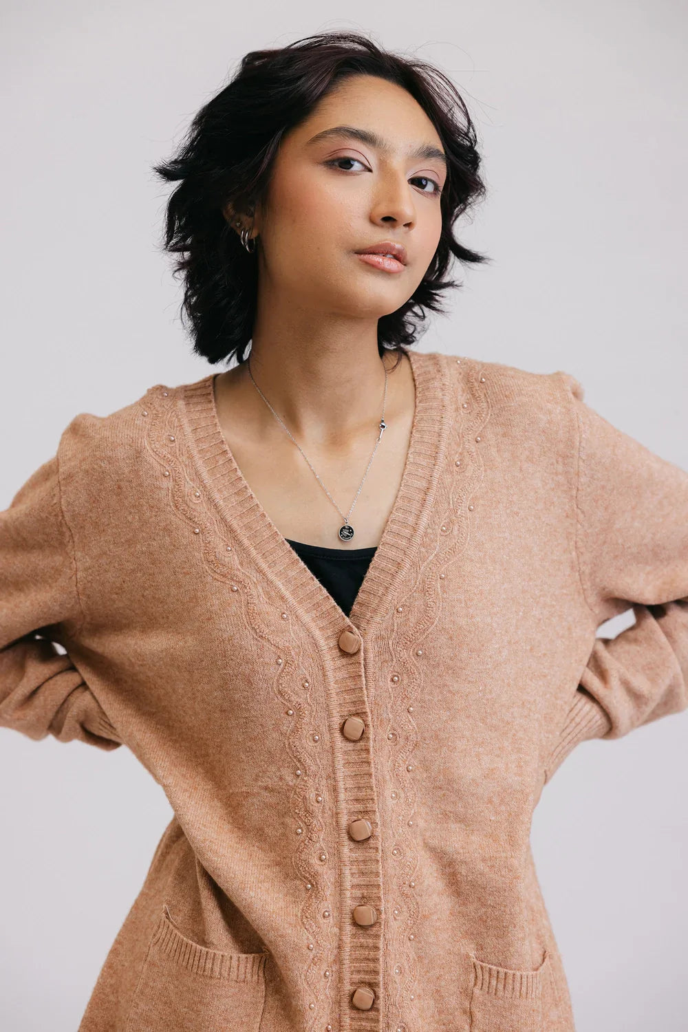 Full Sleeves V-Neck Cardigan Sweater