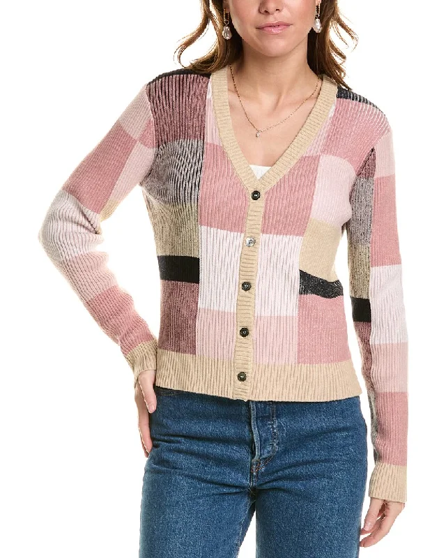 Minnie Rose Ribbed Cashmere-Blend Cardigan