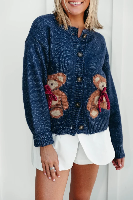 Teddy Cardigan - Navy