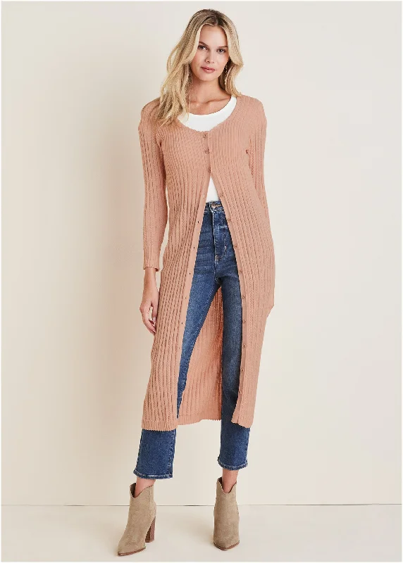 Pointelle Duster - Evening Sand