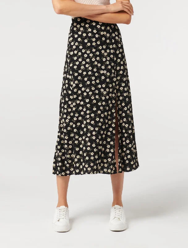 Estelle Column Split Midi Skirt