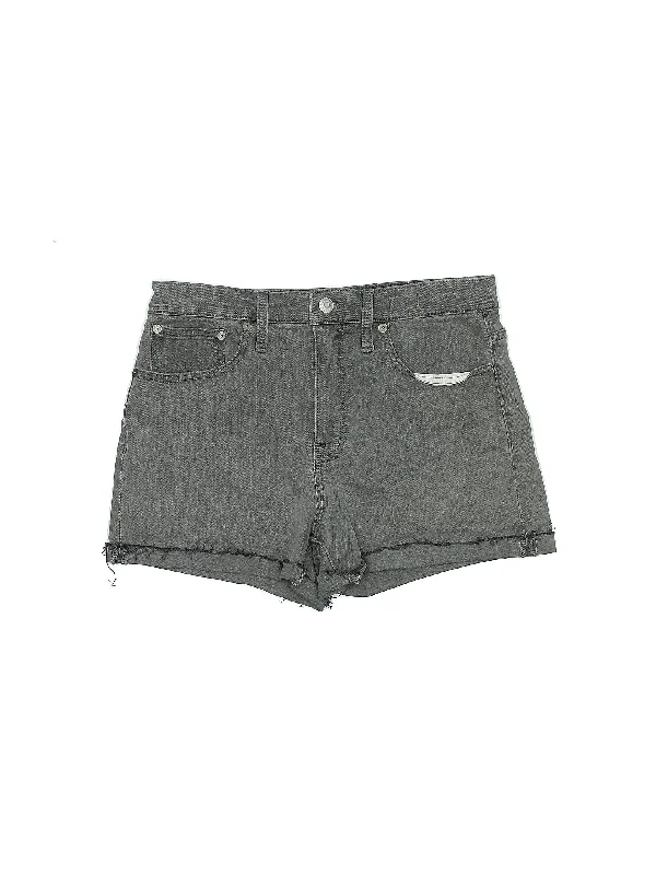 High-Rise Denim Shorts in Dark Wash