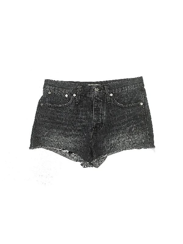 High-Rise Denim Shorts in Light Wash