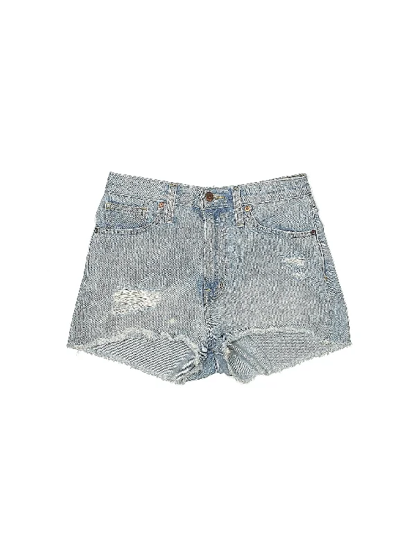 High-Rise Denim Shorts in Light Wash