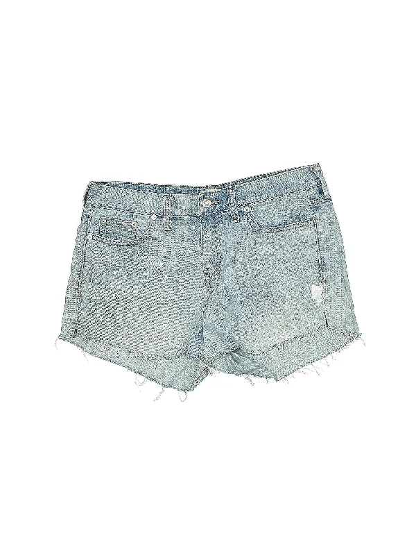 High-Rise Denim Shorts in Light Wash