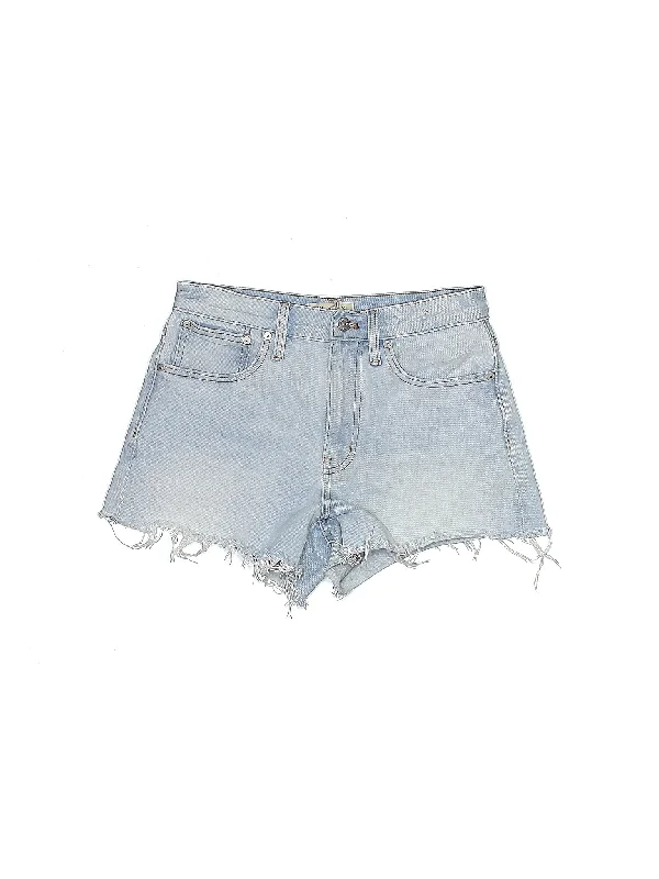 High-Rise Denim Shorts in Light Wash