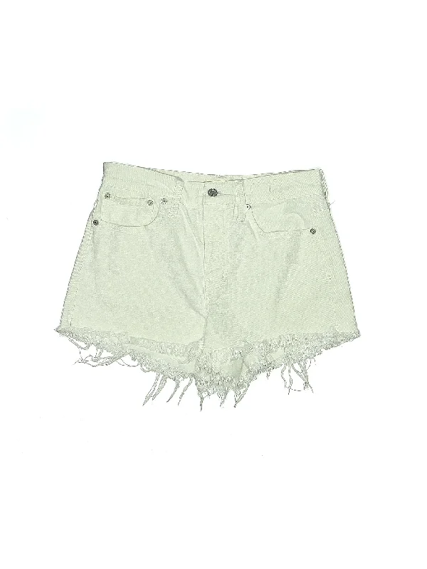 High-Rise Denim Shorts in Light Wash