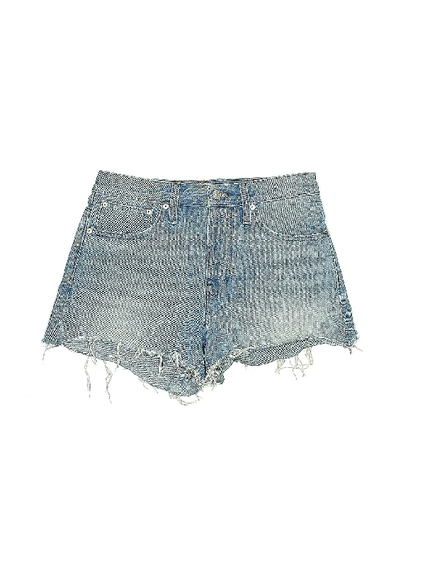 High-Rise Denim Shorts in Light Wash