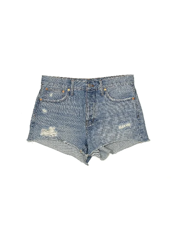 High-Rise Denim Shorts in Light Wash