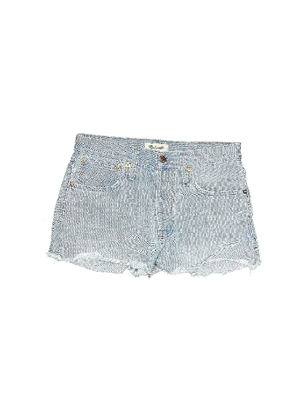 High-Rise Denim Shorts in Light Wash