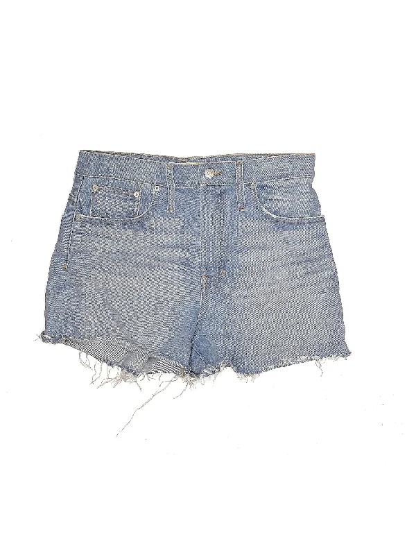 High-Rise Denim Shorts in Light Wash