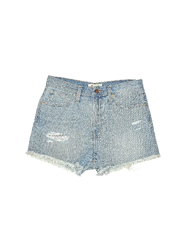 High-Rise Denim Shorts in Light Wash