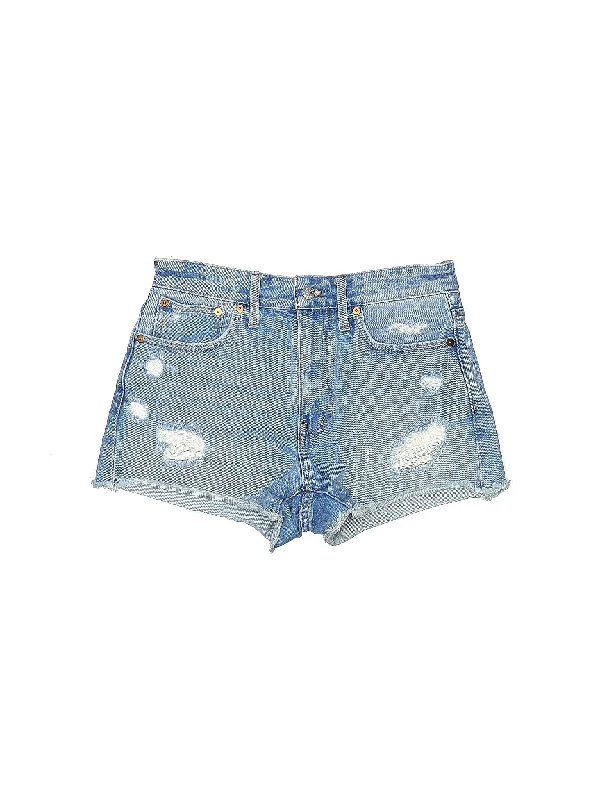 High-Rise Denim Shorts in Light Wash