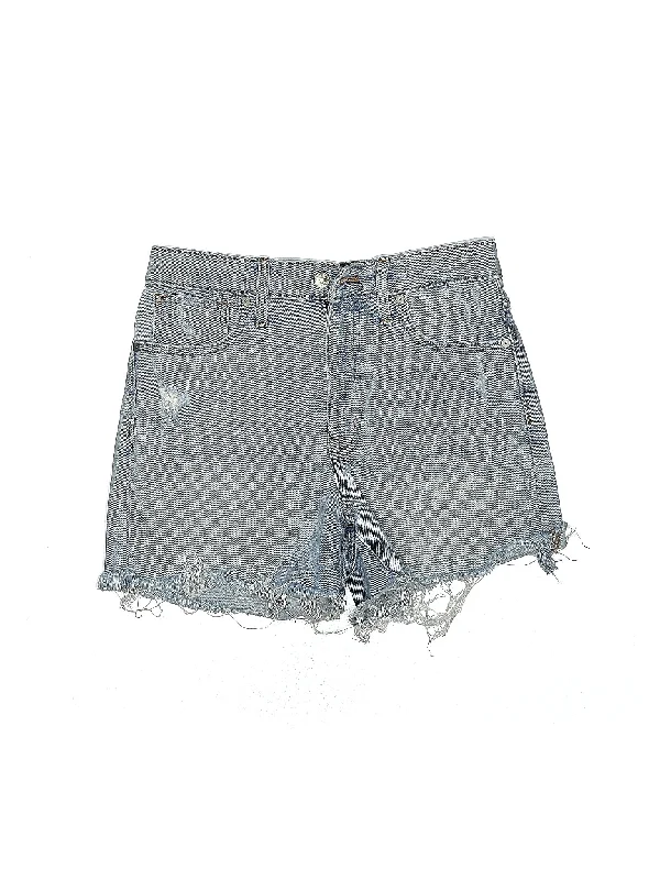 High-Rise Denim Shorts in Light Wash