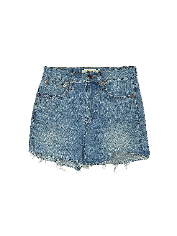 High-Rise Denim Shorts in Light Wash