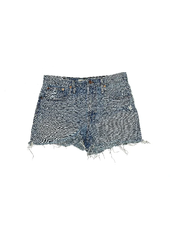 High-Rise Denim Shorts in Light Wash