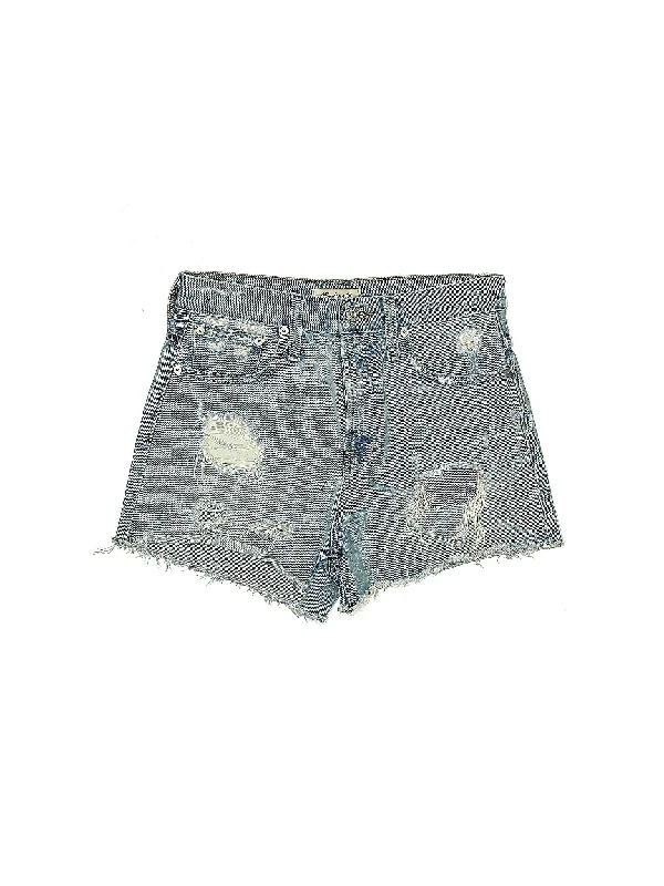 High-Rise Denim Shorts in Light Wash