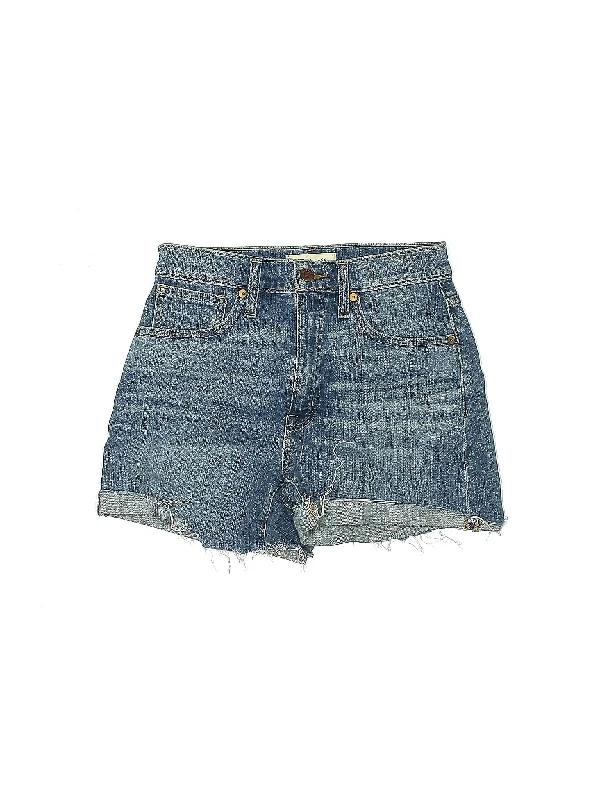 High-Rise Denim Shorts in Light Wash