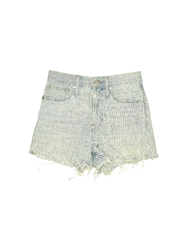 High-Rise Denim Shorts in Light Wash